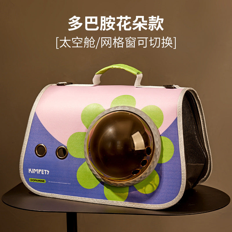 Portable cat bag Transparent outing bag Crossbody pet bag Cat handbag Pet backpack
