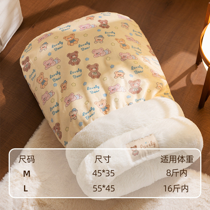 Cat nest autumn and winter round nest knitted tent nest thickened warm yurt Christmas cat house cross-border kennel pet nest