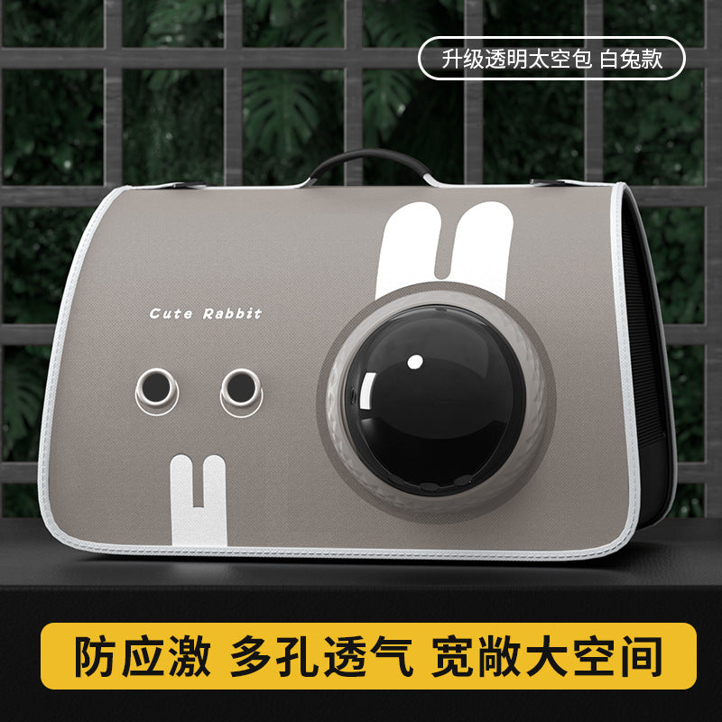 Portable cat bag Transparent outing bag Crossbody pet bag Cat handbag Pet backpack