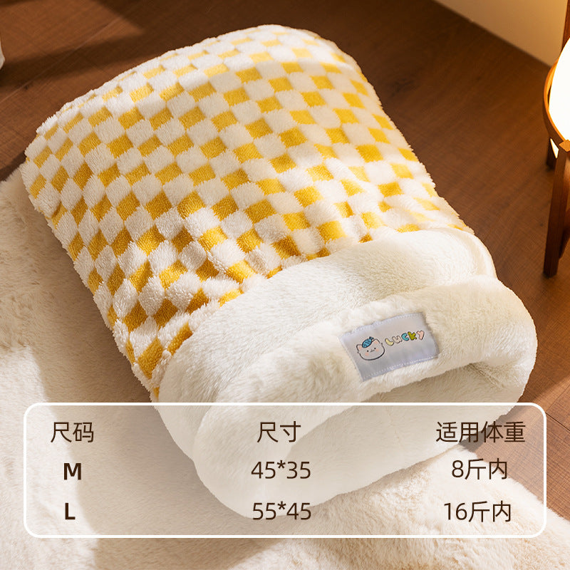 Cat nest autumn and winter round nest knitted tent nest thickened warm yurt Christmas cat house cross-border kennel pet nest