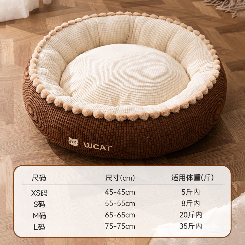 Cat nest autumn and winter round nest knitted tent nest thickened warm yurt Christmas cat house cross-border kennel pet nest
