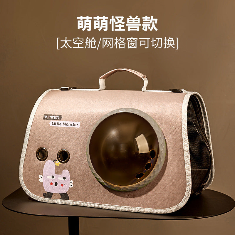 Portable cat bag Transparent outing bag Crossbody pet bag Cat handbag Pet backpack