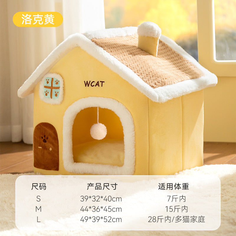 Cat nest autumn and winter round nest knitted tent nest thickened warm yurt Christmas cat house cross-border kennel pet nest