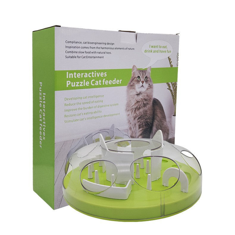 Pet cat slow food bowl toy cat training puzzle combination pet supplies
