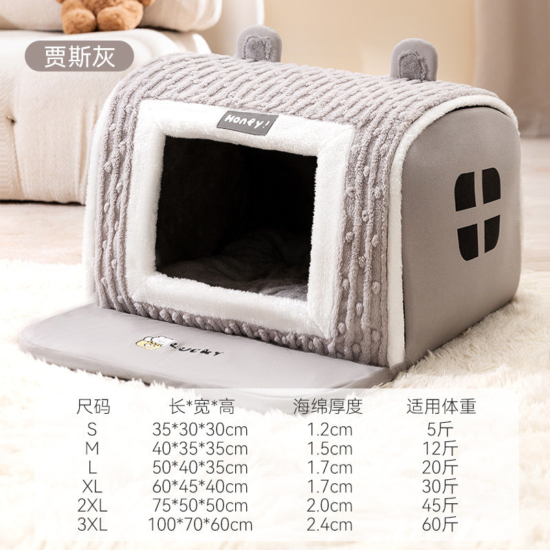 Cat nest autumn and winter round nest knitted tent nest thickened warm yurt Christmas cat house cross-border kennel pet nest