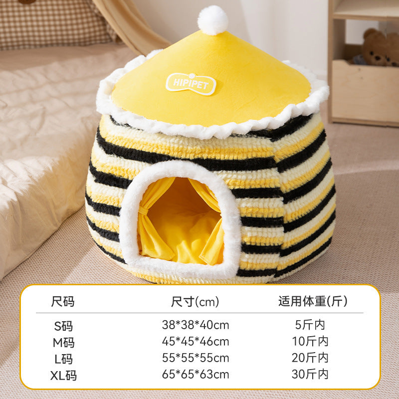 Cat nest autumn and winter round nest knitted tent nest thickened warm yurt Christmas cat house cross-border kennel pet nest
