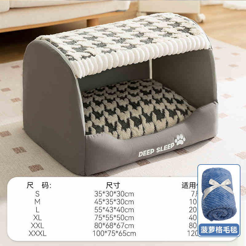 Cat nest autumn and winter round nest knitted tent nest thickened warm yurt Christmas cat house cross-border kennel pet nest