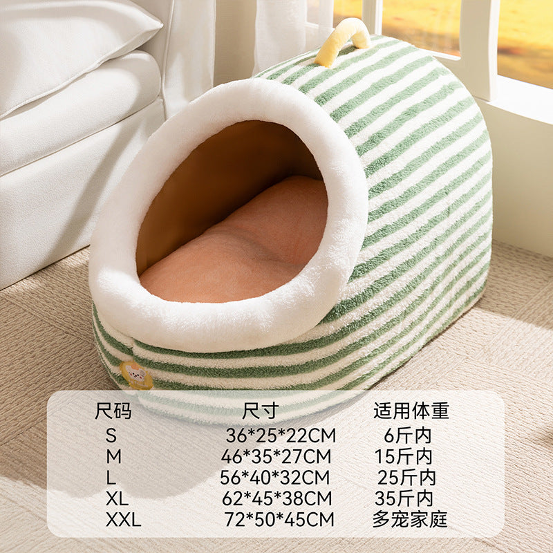 Cat nest autumn and winter round nest knitted tent nest thickened warm yurt Christmas cat house cross-border kennel pet nest