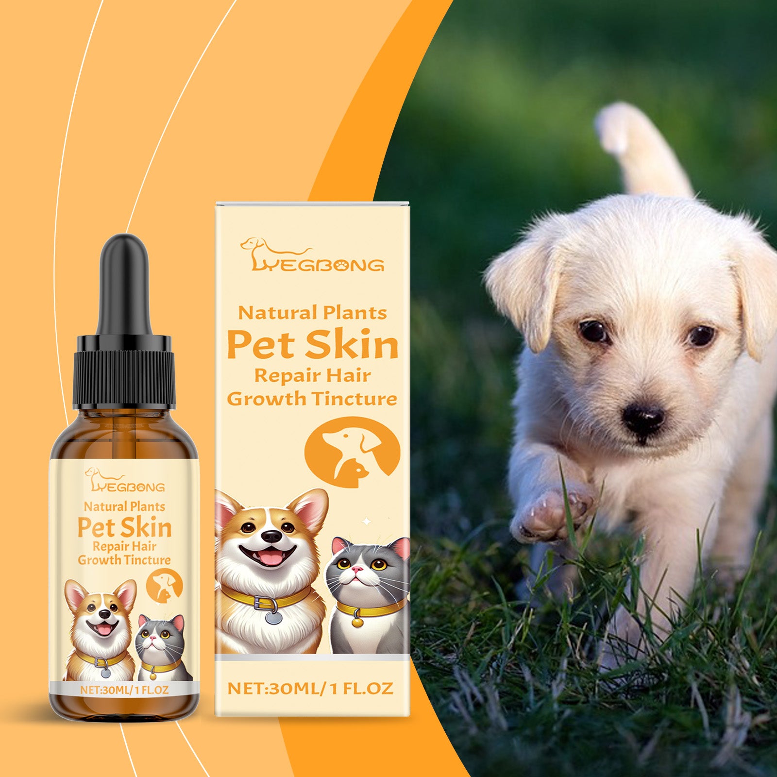 Pet Skin Repair Drops, Cat and Dog Skin Spray Hair Repair Nutrition Massage Care Agent