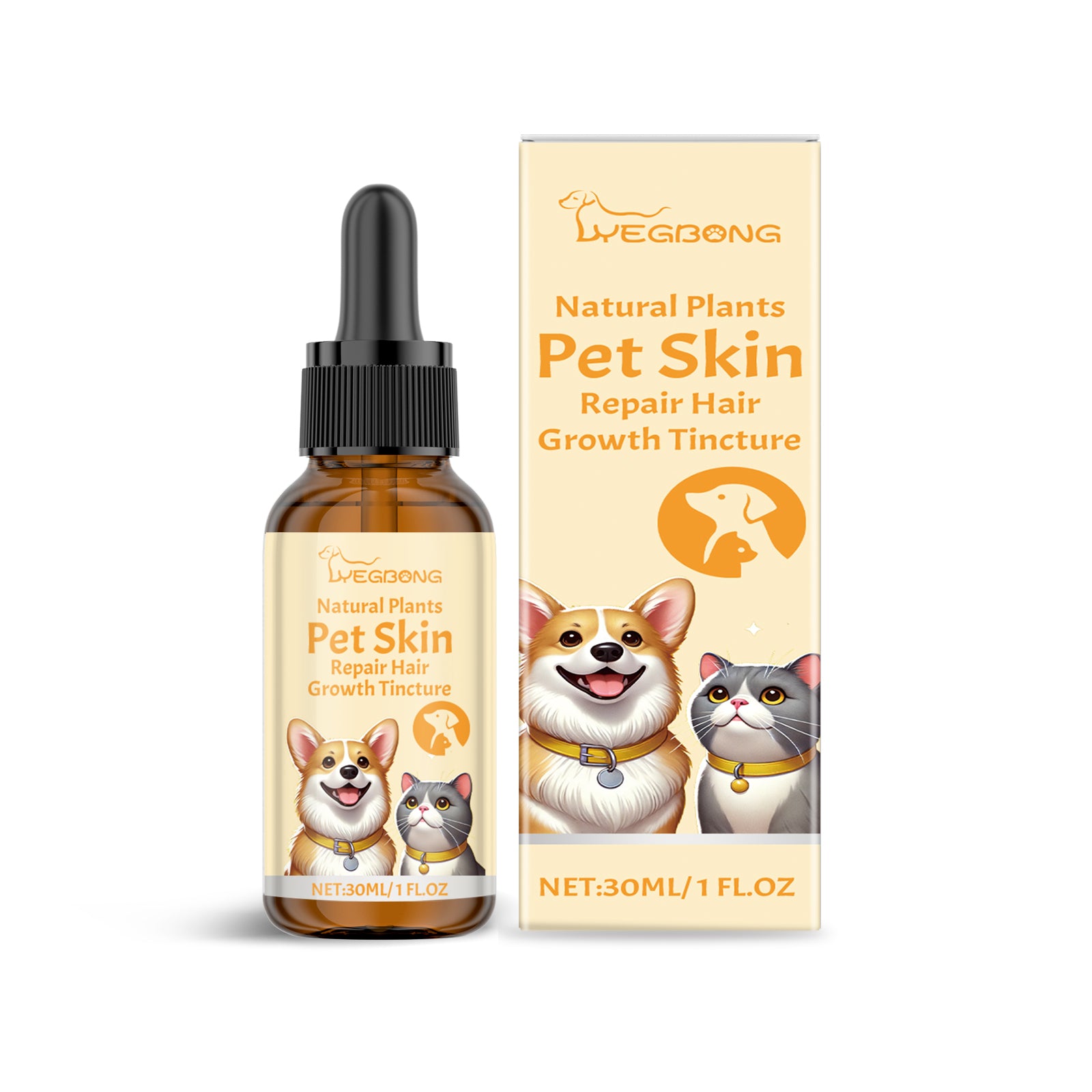 Pet Skin Repair Drops, Cat and Dog Skin Spray Hair Repair Nutrition Massage Care Agent