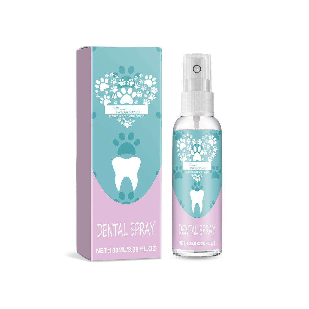 Pet tooth spray, pampering and cleaning pet oral teeth to remove tooth stains Tooth yellow care spray