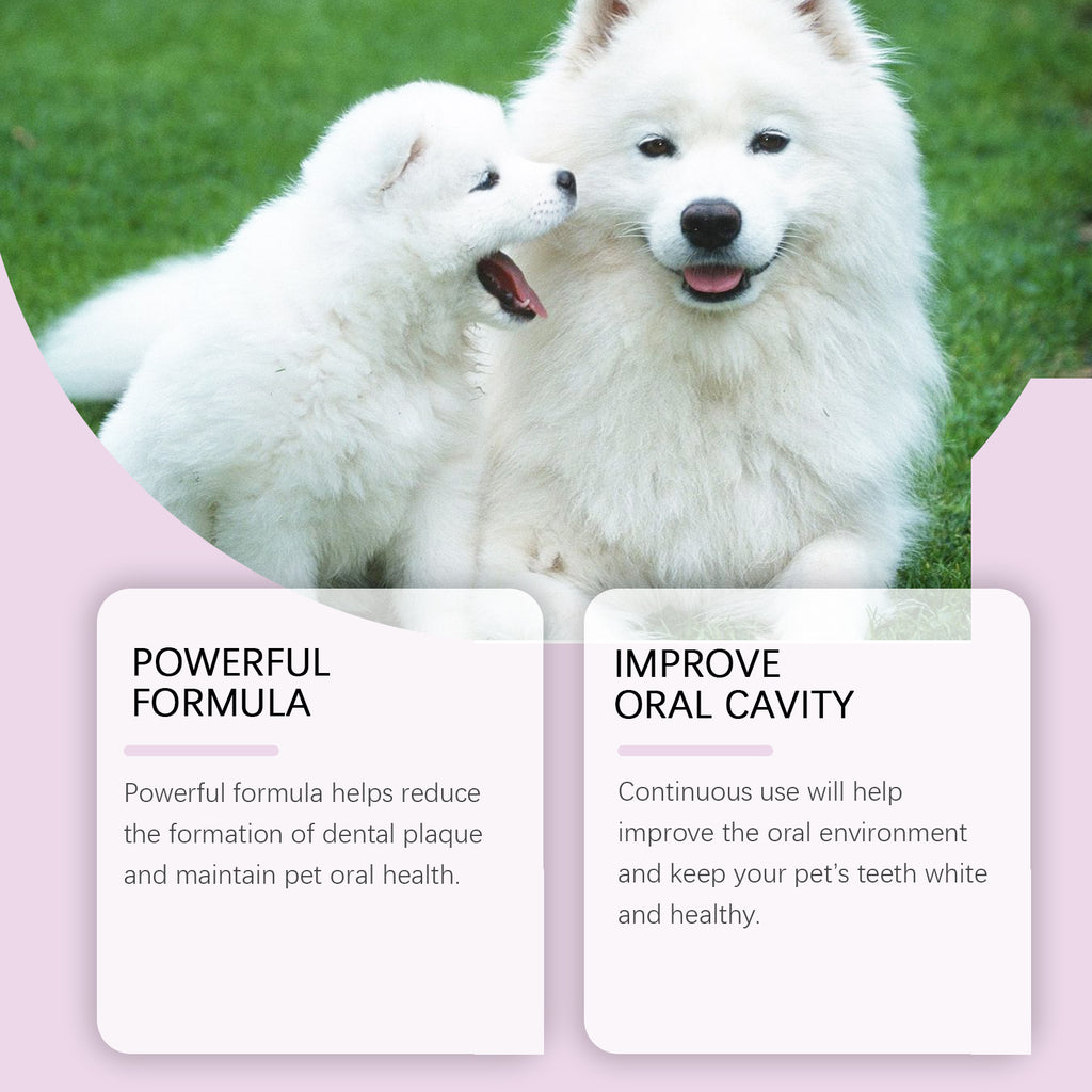 Pet tooth spray, pampering and cleaning pet oral teeth to remove tooth stains Tooth yellow care spray