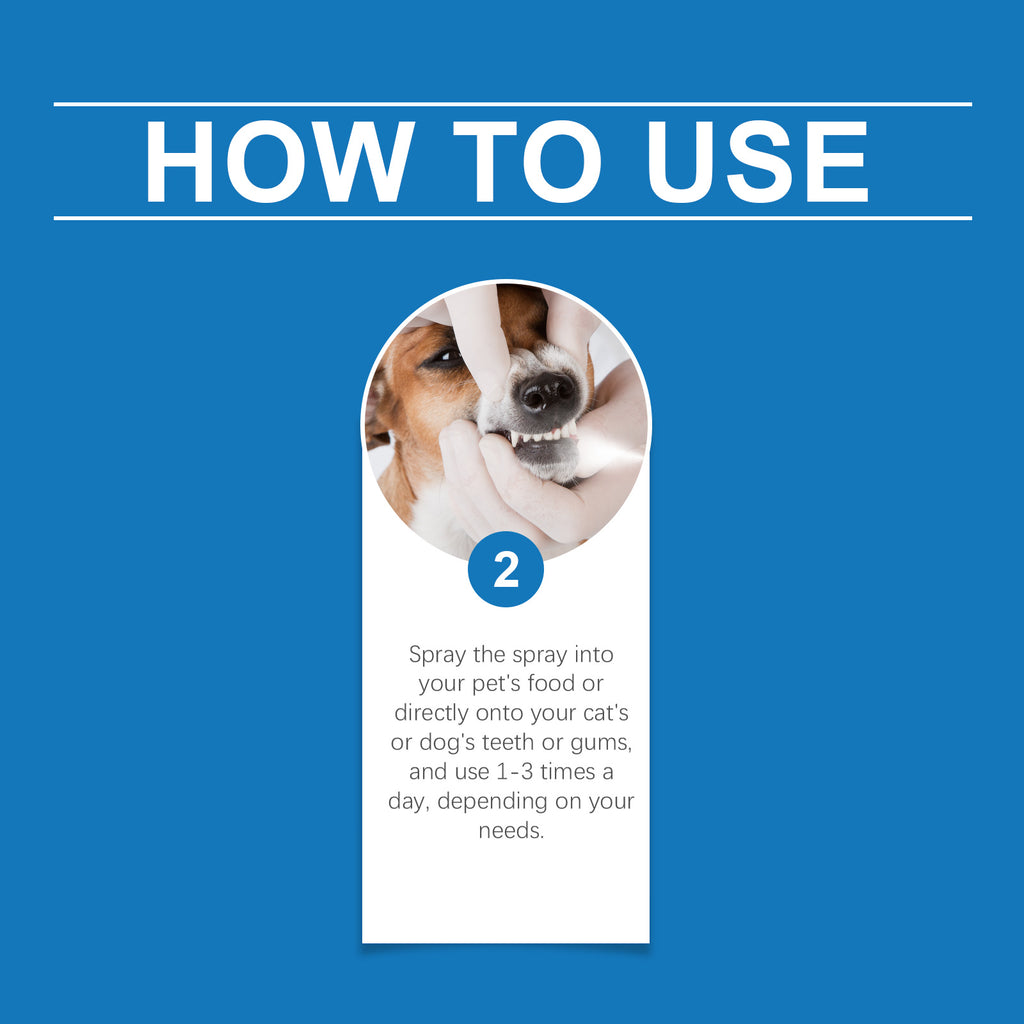 Pet breath freshening spray, cleaning teeth, tartar odor care, lasting fresh care