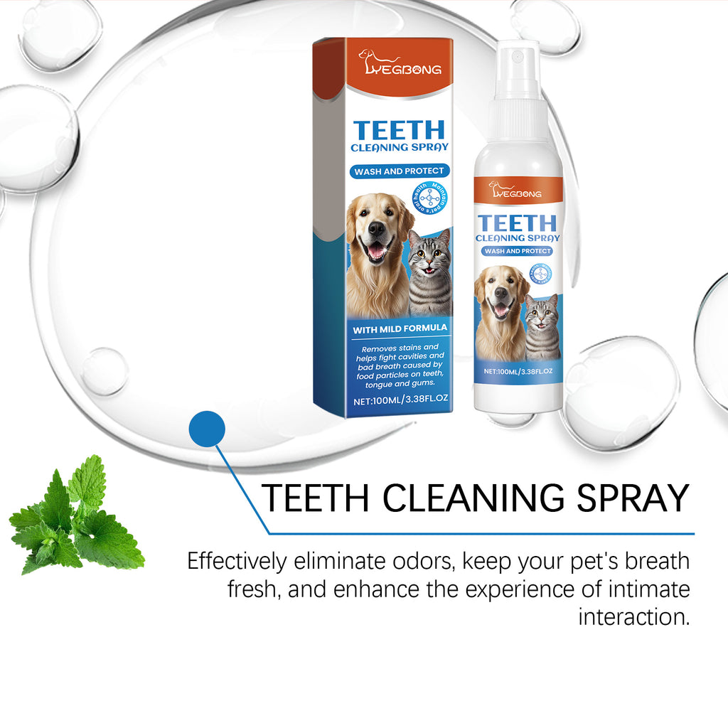 Pet breath freshening spray, cleaning teeth, tartar odor care, lasting fresh care