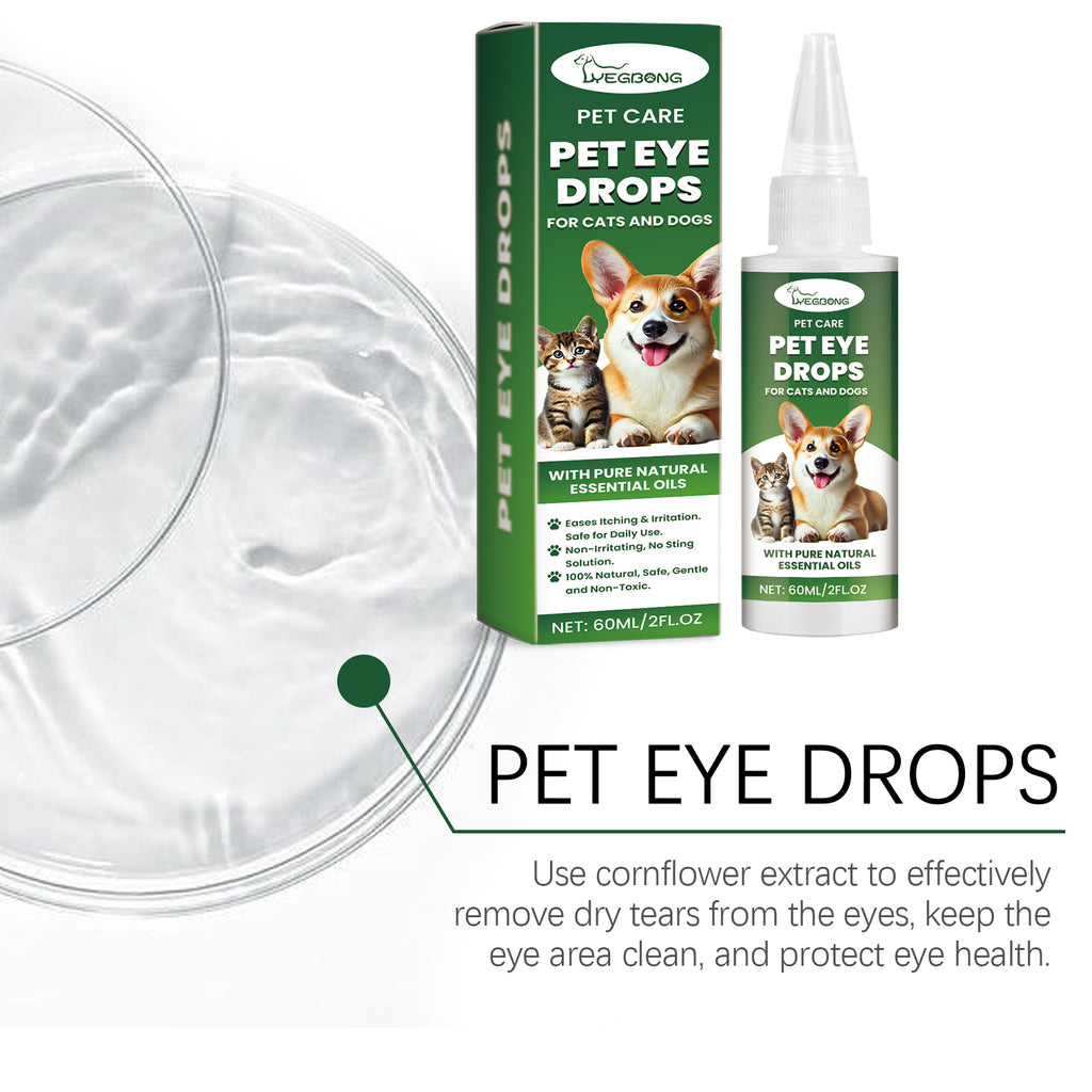 Pet eye drops, dog cleaning tears, pet eye drops, cat eye cleaning products