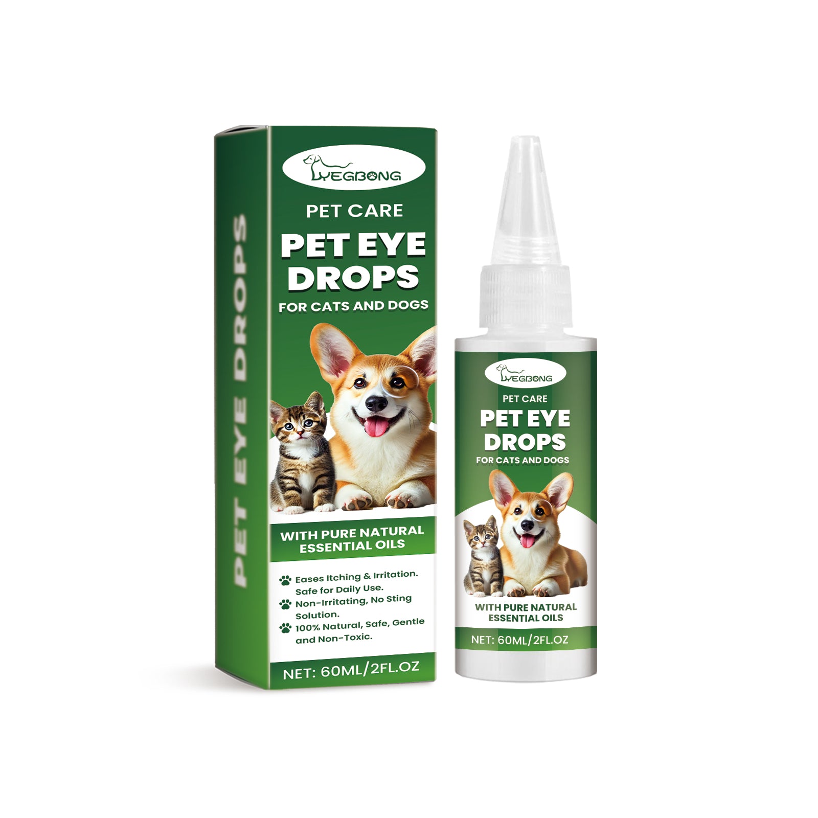 Pet eye drops, dog cleaning tears, pet eye drops, cat eye cleaning products