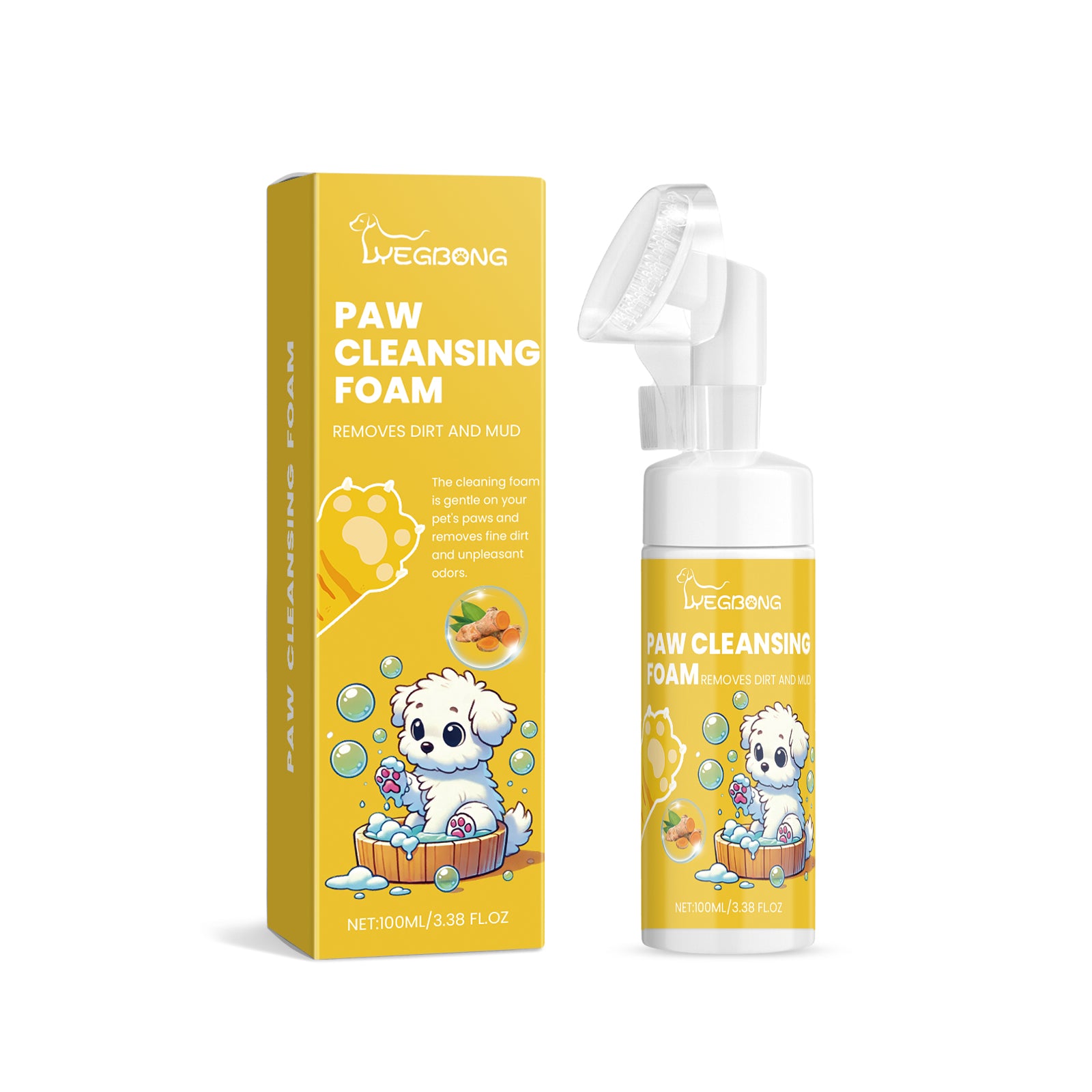 Pet sole foam cleaner, deep cleaning dog cat foot care moisturizing and moisturizing