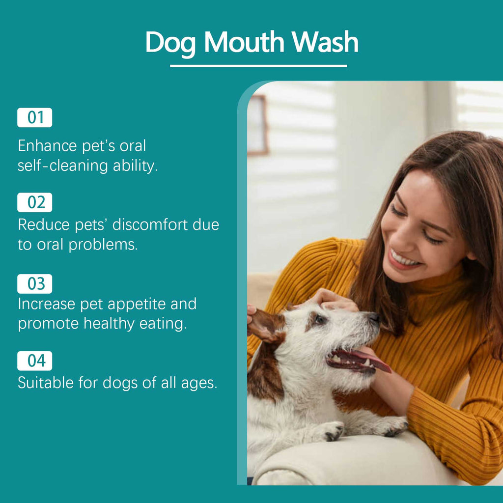 Dog mouthwash, pet care oral hygiene cleaning tartar odor dog mouthwash