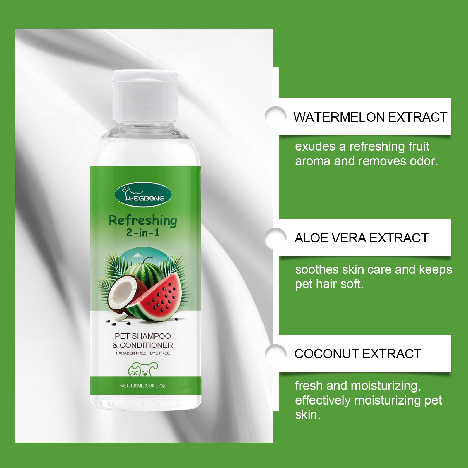 Pet wash and care two-in-one, dog and cat scented body wash, pet hair care cleaning body wash