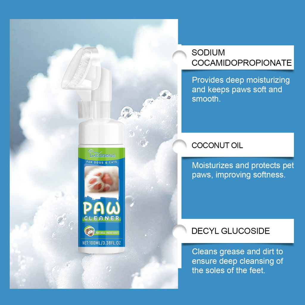 Pet sole cleaner, dog cat cleaning paw sole cleaning foot care foam