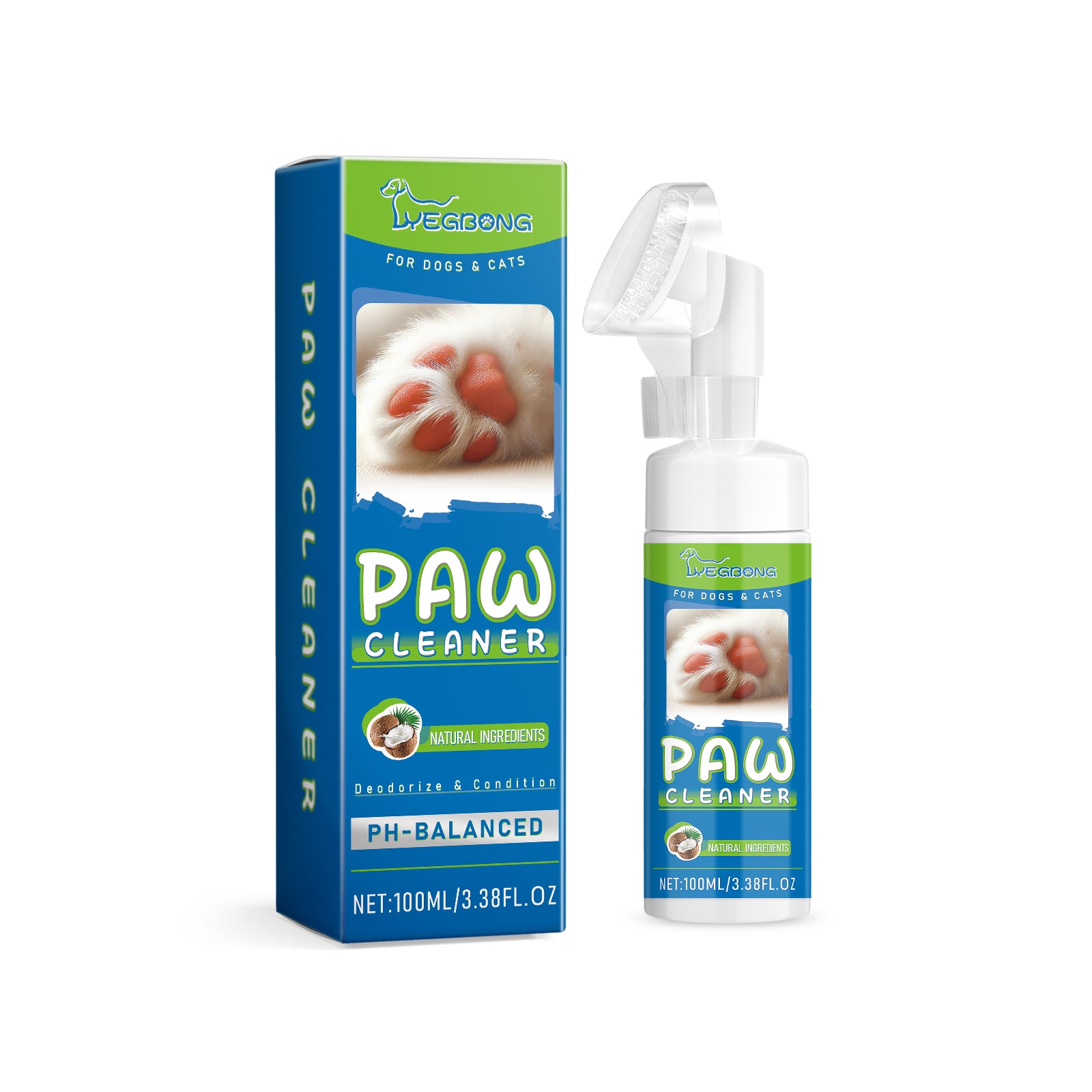 Pet sole cleaner, dog cat cleaning paw sole cleaning foot care foam