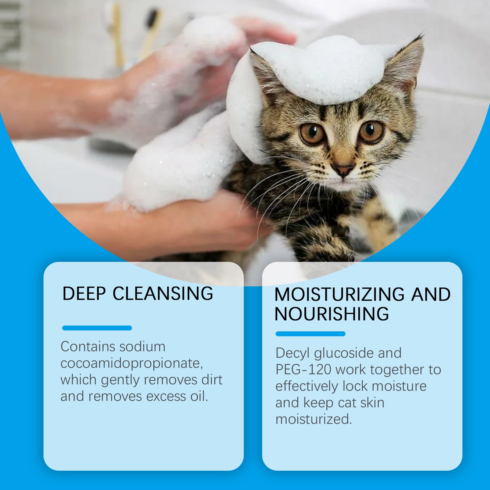 Cat cleaning mousse, cat cleaning foam pet care mild non-irritating cleaning mousse