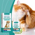 Pet ear wash to relieve ear discomfort in cats and dogs, clean, decontaminate, moisturize, soothe and nourish