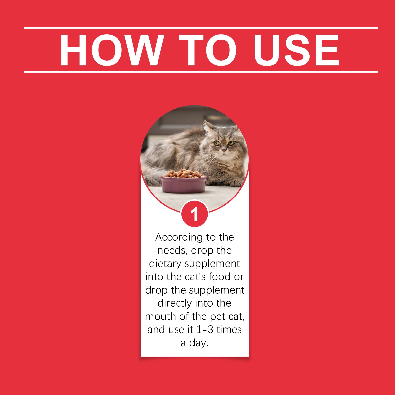 Pet dietary supplements, care for pet physical discomfort, cat absorption nutritional supplements