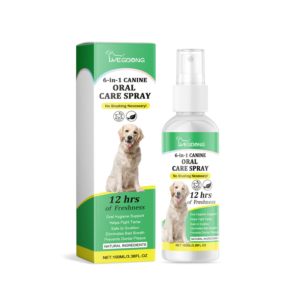 Pet oral spray, dog care, easy care for pet oral odor and yellow teeth