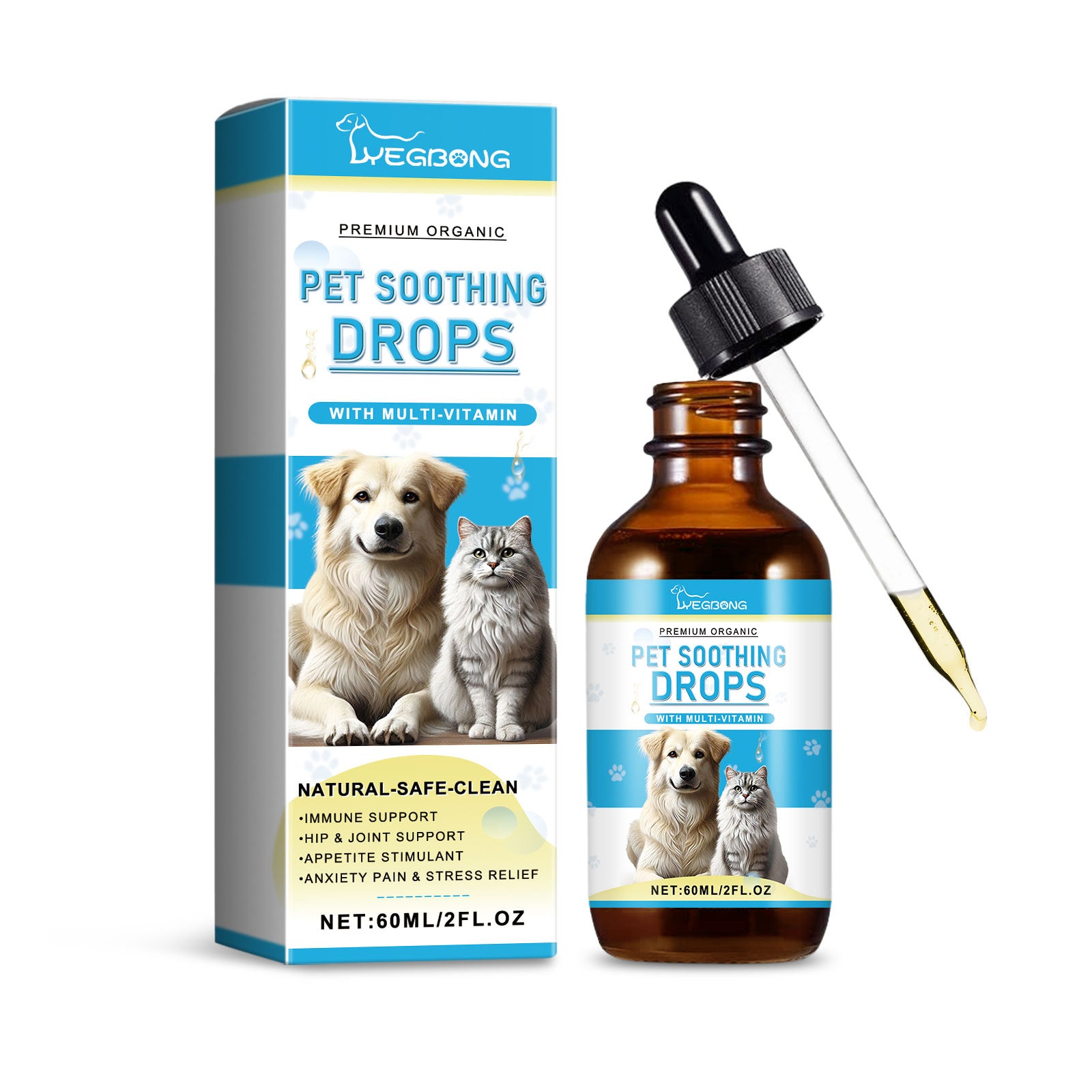 Pet Care Drops, Pet Immunity Boosting Dog Care Pet Nutritional Supplements for Cats