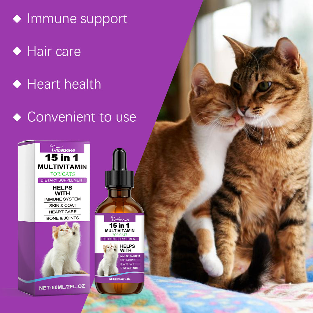 Pet cat vitamin drops, care for pet physical discomfort, daily care vitamin supplements