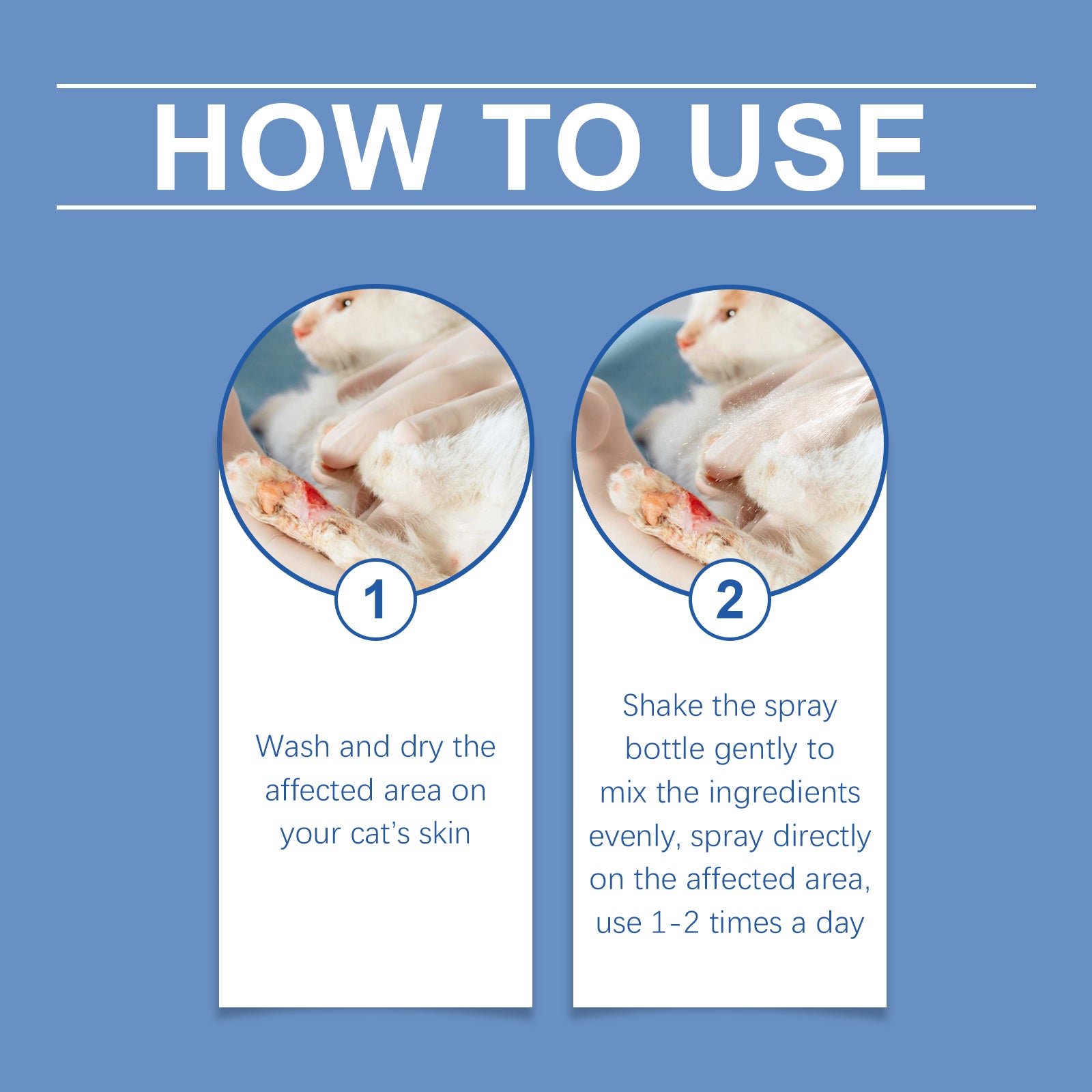 Cat Skin Care Spray, Gentle Cleansing Care Pet Skin Discomfort Physical Care