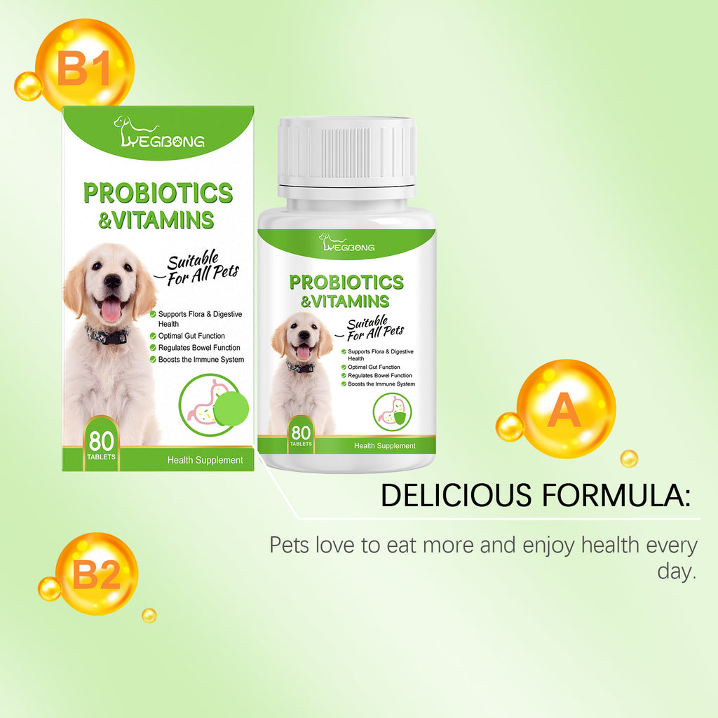 Pet Probiotic Tablets to Improve Gut Health and Promote Nutrient Absorption Pet Care Supplements