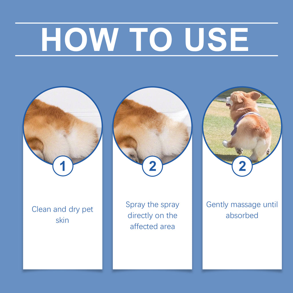 Dog anal gland deodorant spray, mild ingredients, fresh, clean and deodorant aftercare