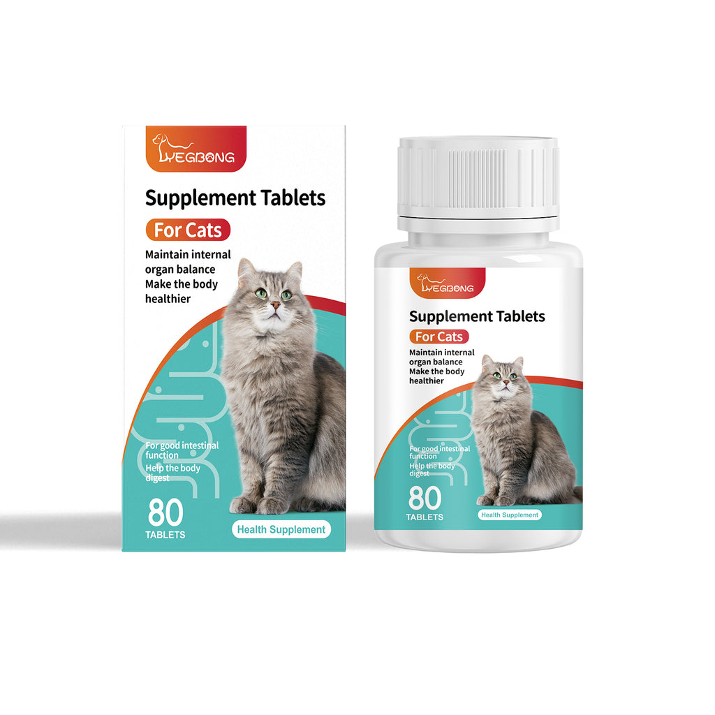 Cat probiotic tablets to improve intestinal health, balance digestion and absorption of pet nutritional supplements