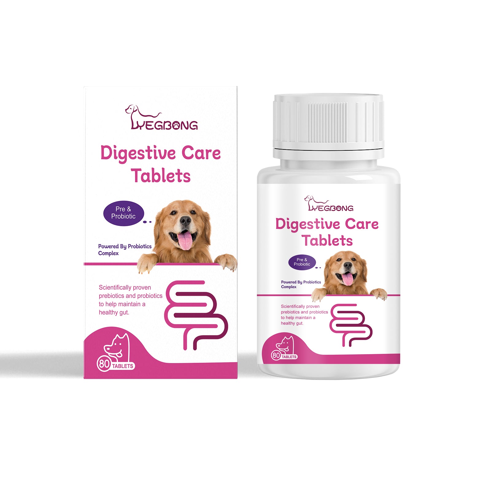 Dog Probiotic Tablets, Improve Gut Health Balance Digestion Absorption Pet Nutritional Supplements