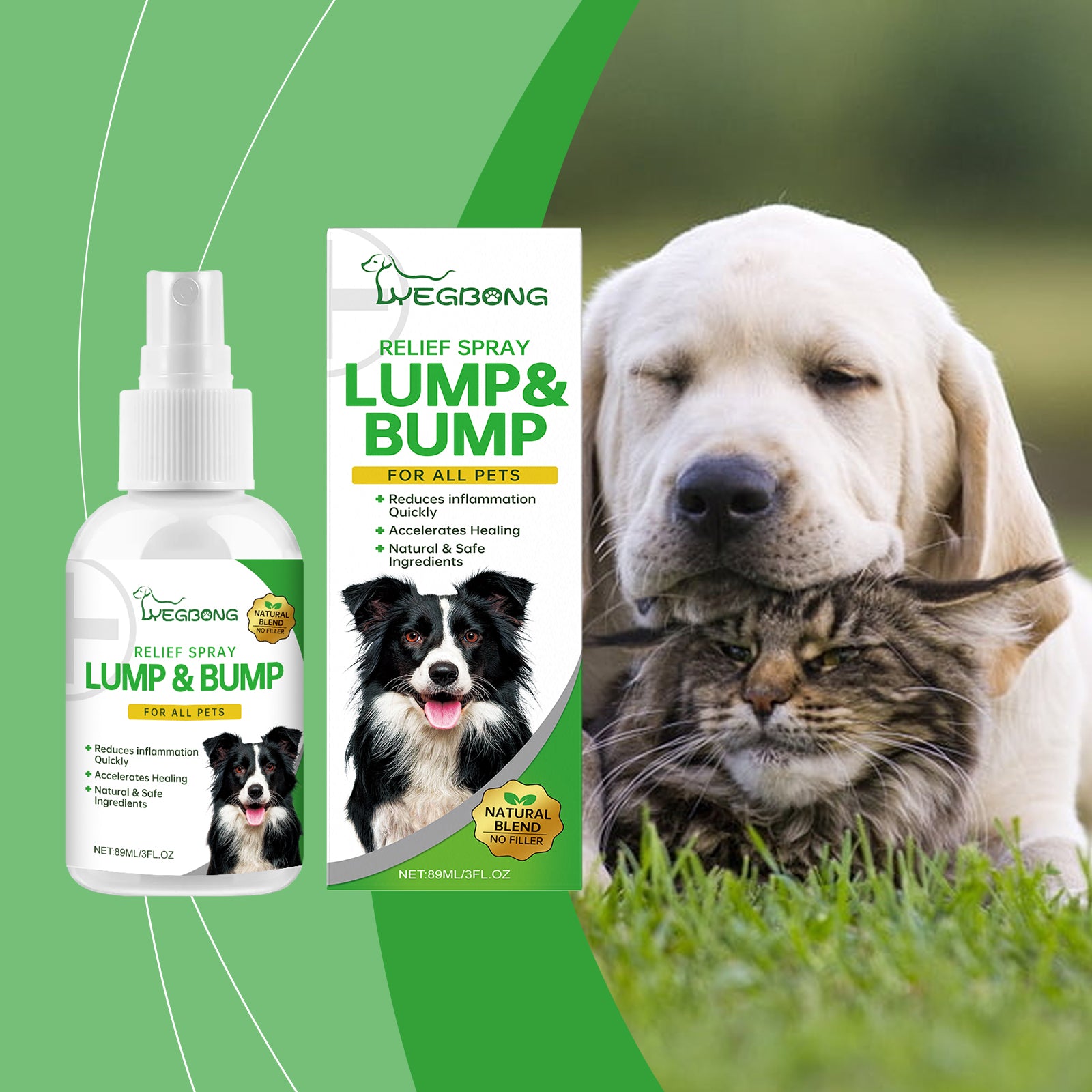 Pet body care spray relieves pet discomfort Mild ingredient care spray