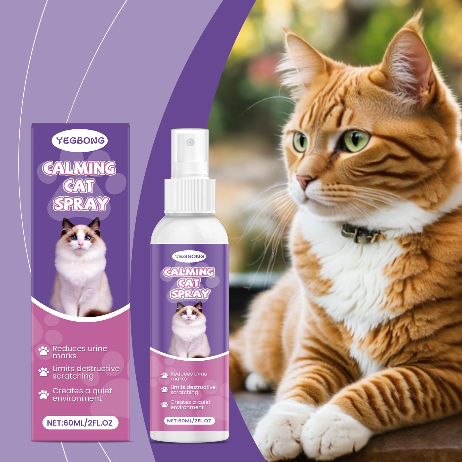 Cat Care Spray, Soothing Emotions Cat Anti-scratching Urinary Behavior Gentle Care Spray