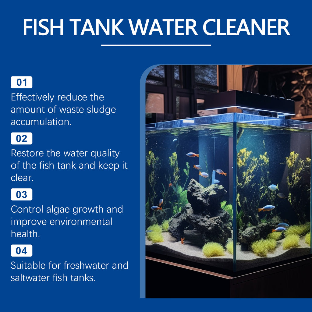 Fish tank water clarifier, clean fish tank stains, sludge, clear water quality, control algae growth