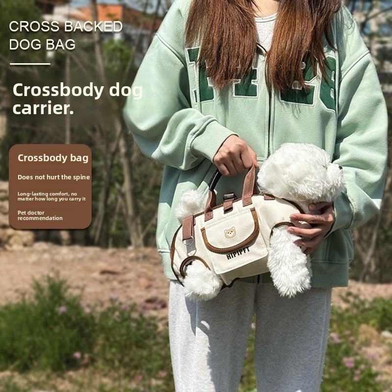 Cat bag dog bag outdoor portable breathable pet traction backpack hand carry diagonal span out lightweight travel strap artifact