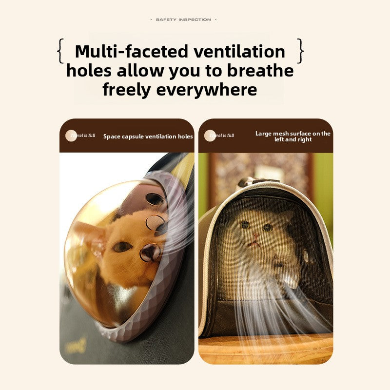 Portable cat bag Transparent outing bag Crossbody pet bag Cat handbag Pet backpack