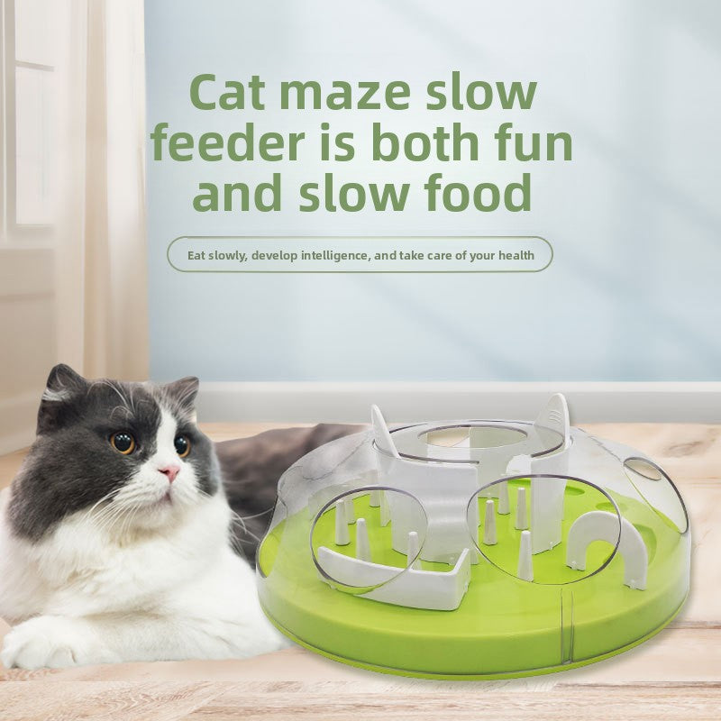 Pet cat slow food bowl toy cat training puzzle combination pet supplies