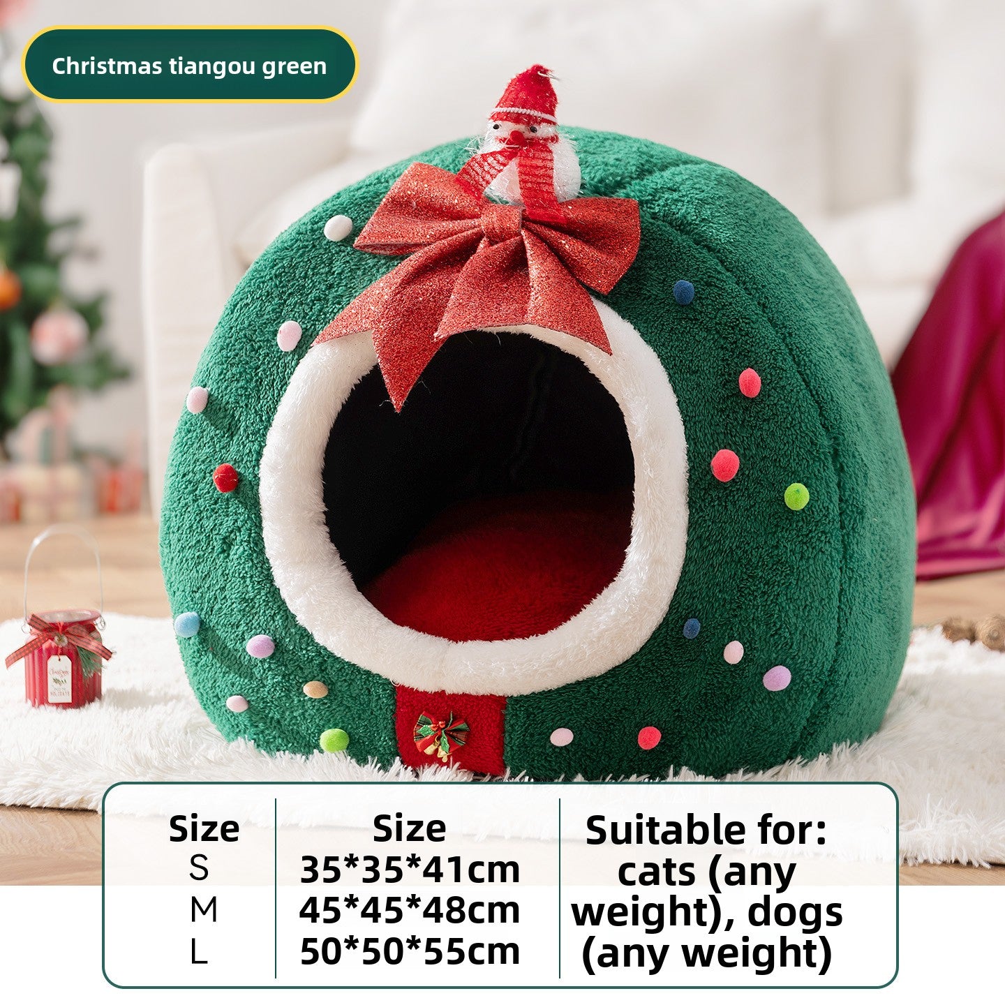 Cat nest autumn and winter round nest knitted tent nest thickened warm yurt Christmas cat house cross-border kennel pet nest